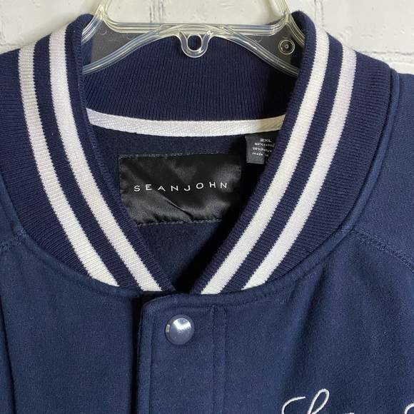 SEAN JOHN Rare Men's 1969 Varsity Letterman Blue White Jacket Size 2X - Picture 3 of 9